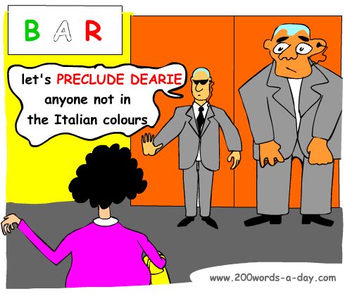 preclude italian verb lesson daily